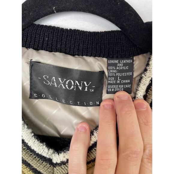 Vintage Coogi Style Sweater Size Large 90's 3D Textured Leather Knit Pullover - Picture 5 of 15